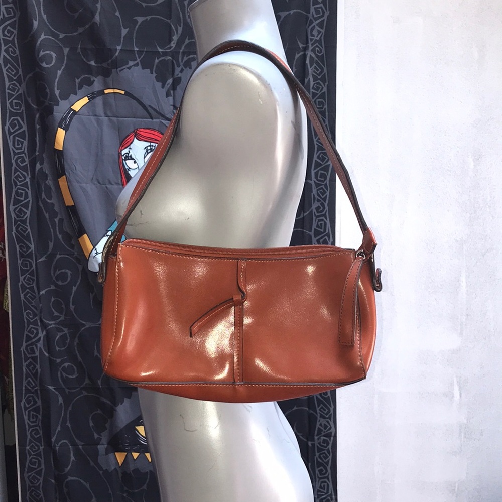 Burnt orange leather purse